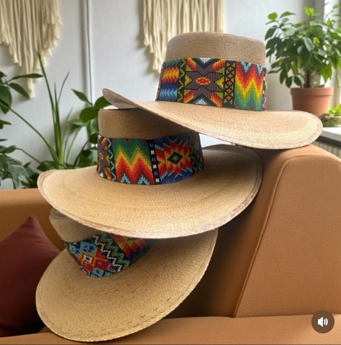 Wide woven hatband on Huichol Luxe Hat