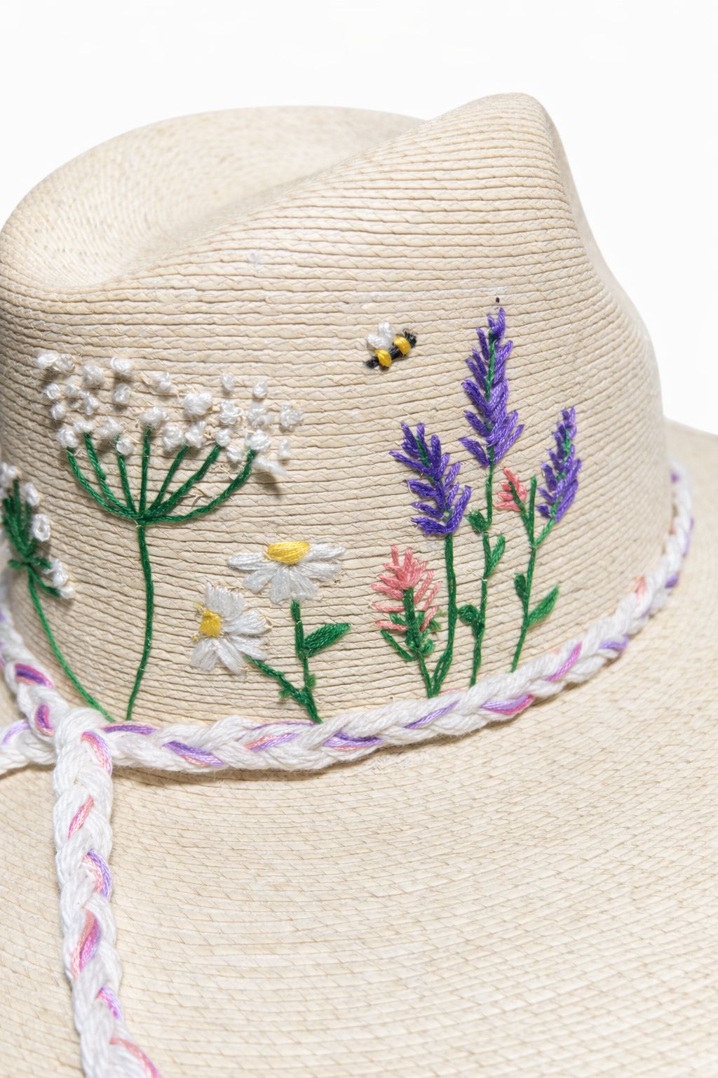 White Bloom Palm Hat