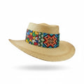 Huichol Luxe Hat handcrafted from dark palm straw